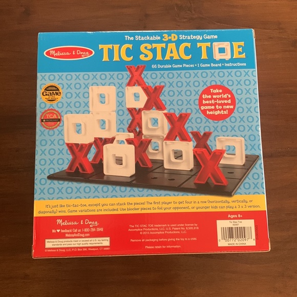 *NEW* Melissa & Doug stackable 3-D strategy Tic Stac Toe game - NIB - Picture 3 of 6